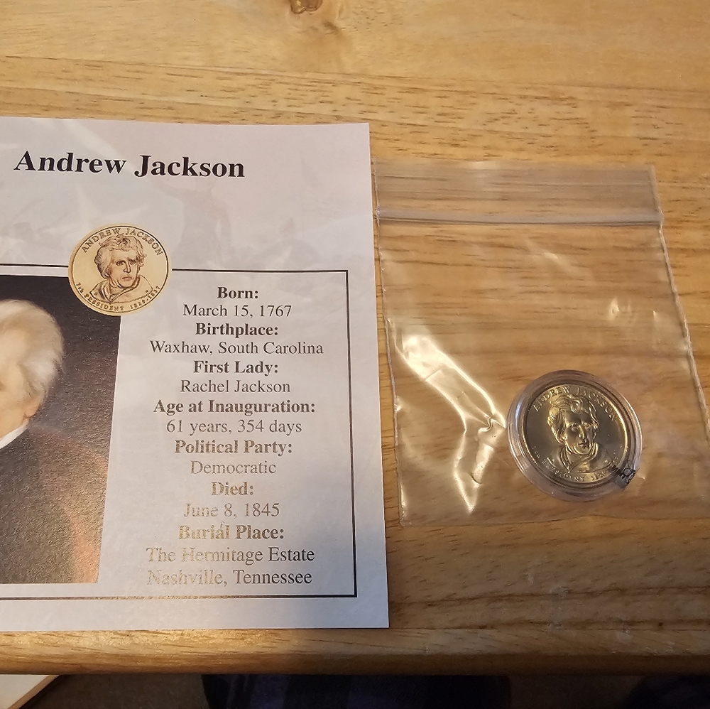 UNC US Mint Golden Presidential Dollar-Andrew Jackson